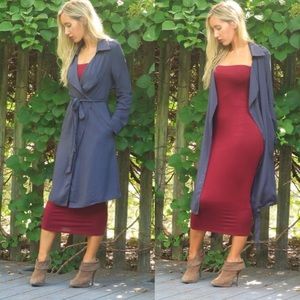 Nasty Gal charcoal duster trench coat